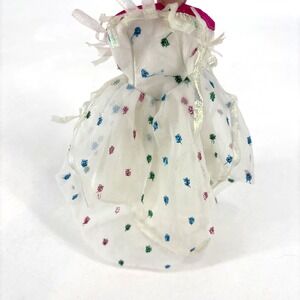 Barbie & The Rockers 1980s Genuine White‎ Glitter Polka Dot Dress READ